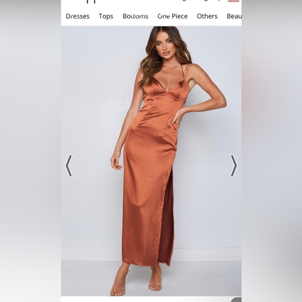 Beginning Boutique Terracotta Maxi Formal Dress